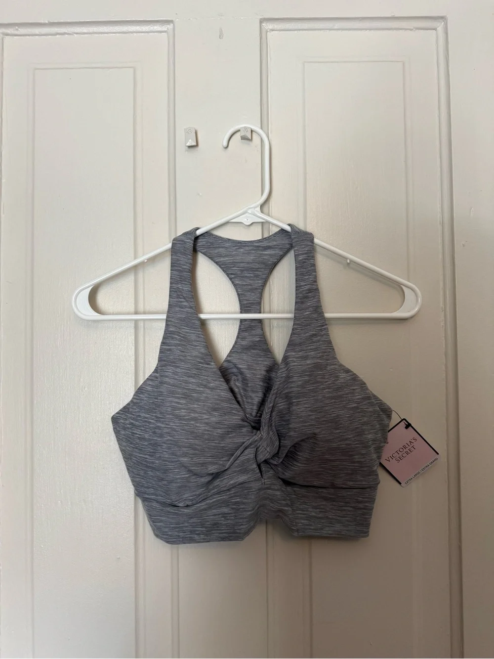 Victoria's Secret Heather Gray Twist-Front Racerback Sports Bra